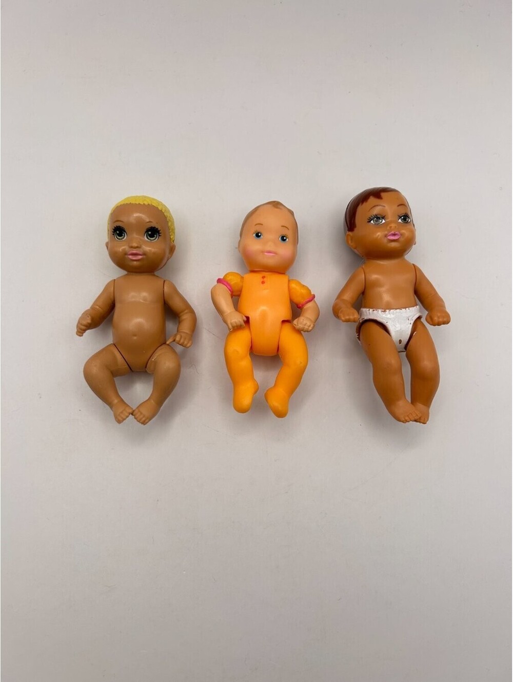Mattel Barbie Krissy Minis + Mystery Baby Lot of 3 Orange Diaper